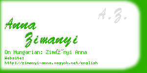 anna zimanyi business card